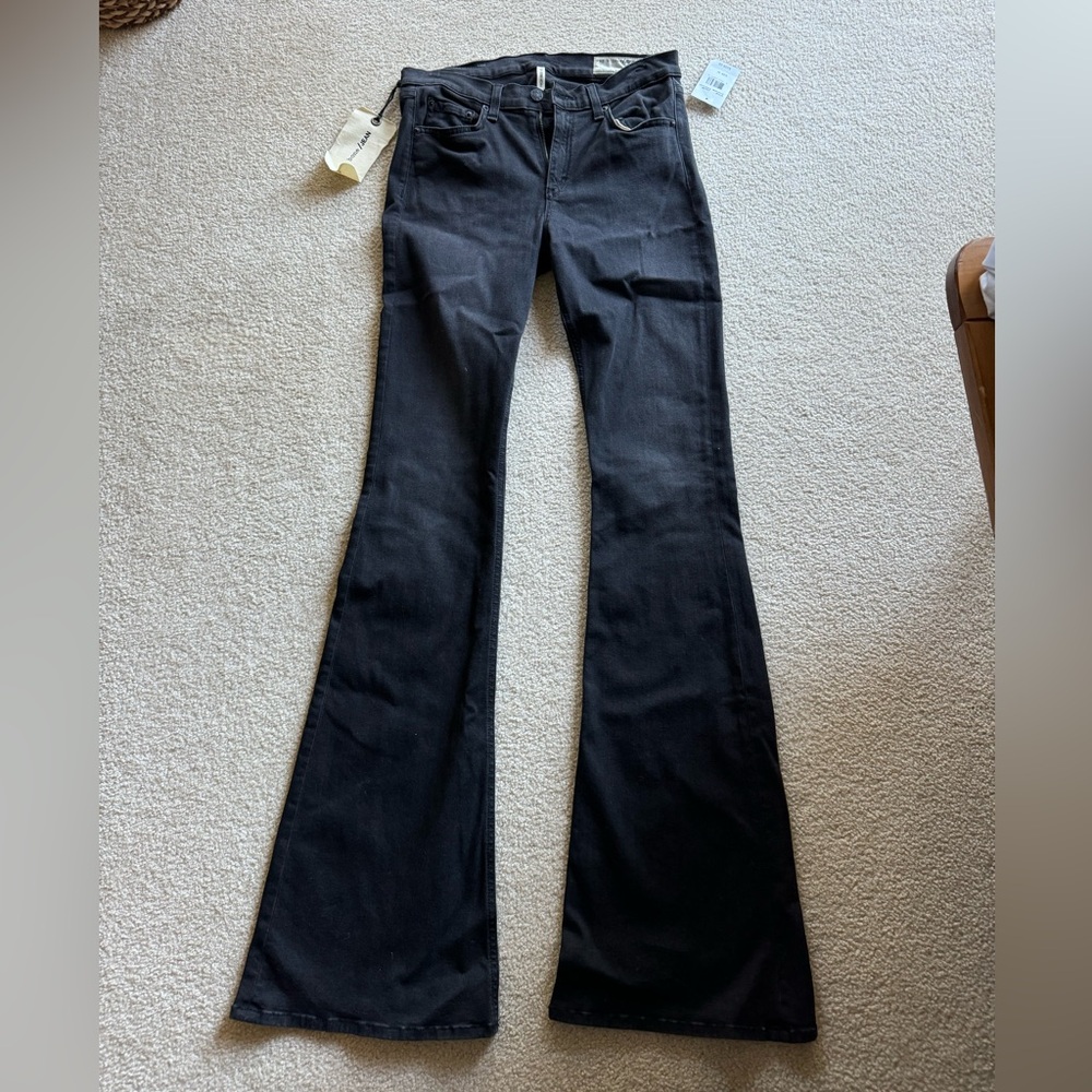 Rag and Bone High Rise Bell size 31 NEW W/TAGS Washed Black Jeans